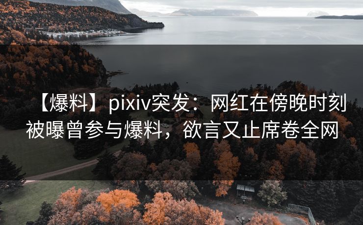 【爆料】pixiv突发：网红在傍晚时刻被曝曾参与爆料，欲言又止席卷全网